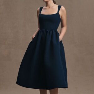 BHLDN Sachin & Babi Square Neck Taffeta A-Line Midi Dress